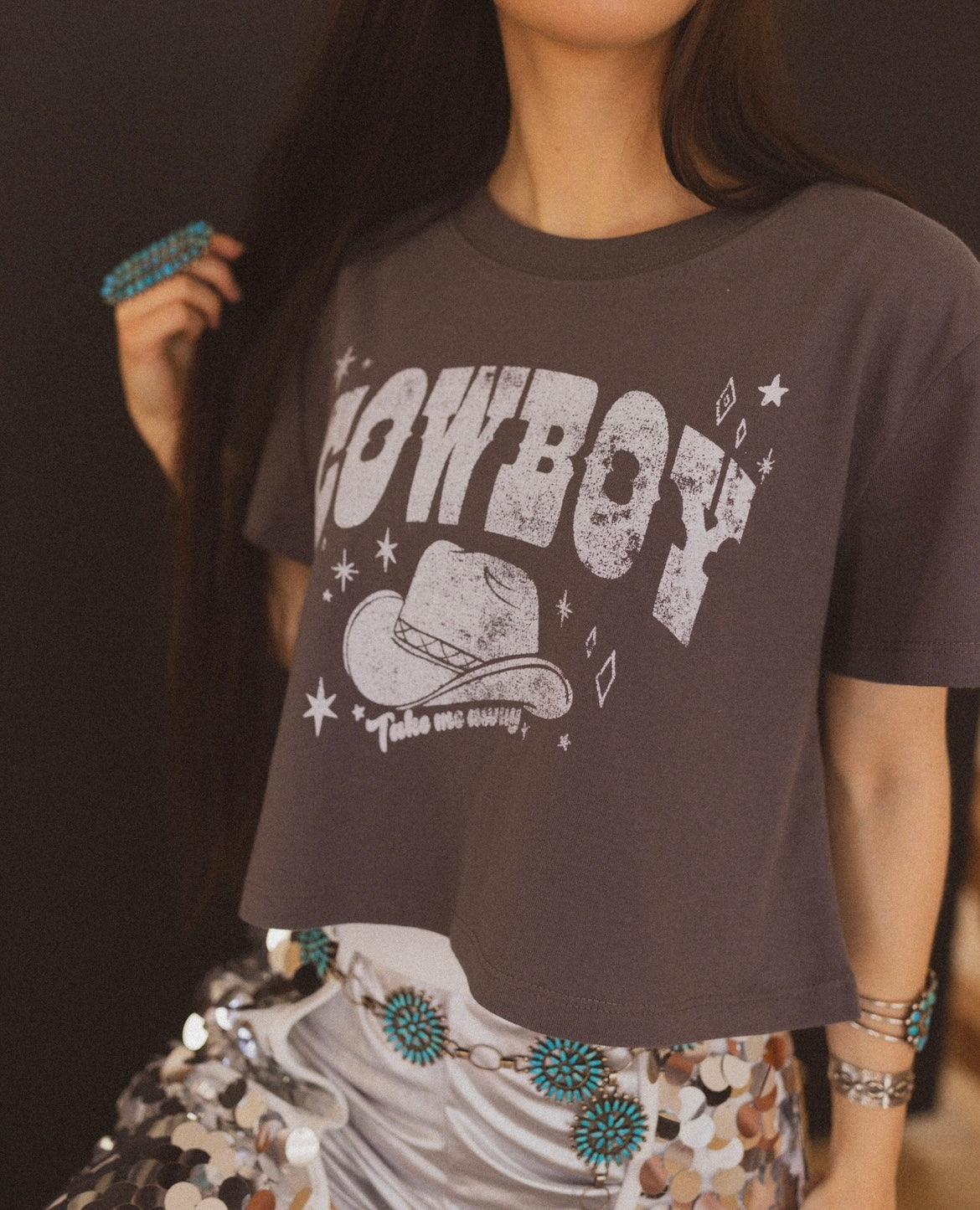 cowboy take me away tee